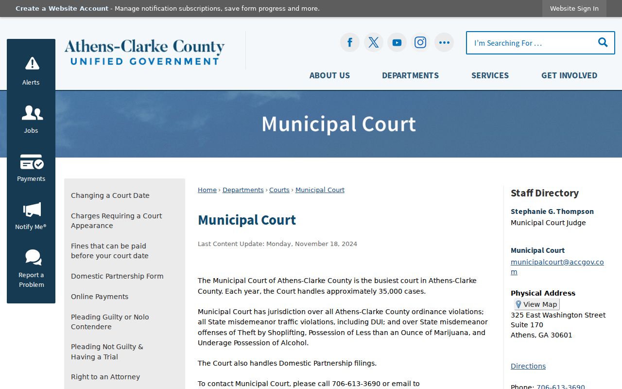 Clarke County active warrants Municipal Court information