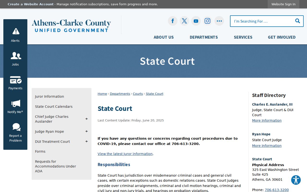 Clarke County State Court bench warrant jurisdiction information