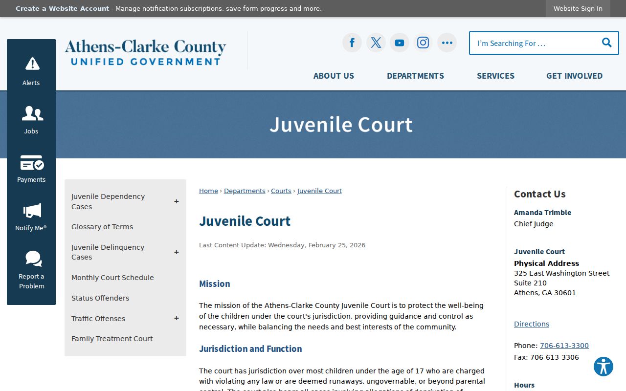 Clarke County arrest warrant restricted Juvenile Court channel