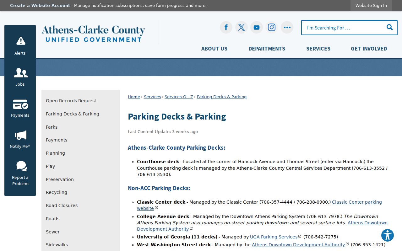 Clarke County traffic warrant courthouse parking information