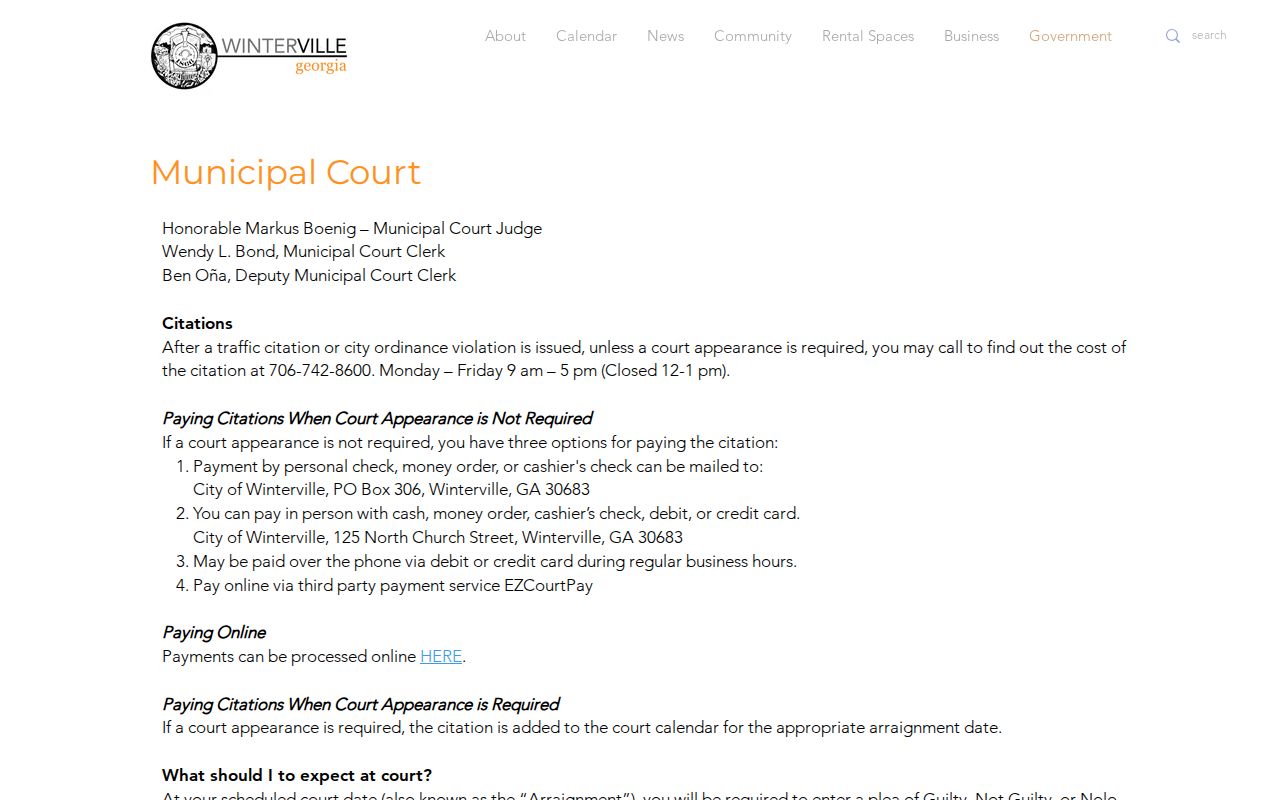 Clarke County traffic warrant municipal payment and FTA warning