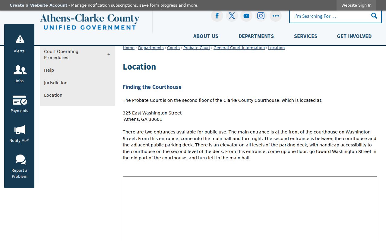 Clarke County traffic warrant courthouse public entrance information
